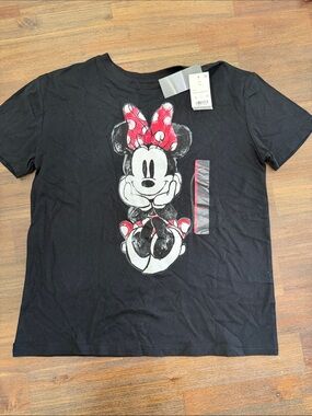Girls' Black Minnie Mouse Graphic Short Sleeve Tee
